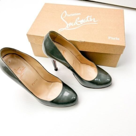 CHRISTIAN LOUBOUTIN Ron Ron 100 Patent Leather Pumps size 7 Red Bottoms - Picture 15 of 15